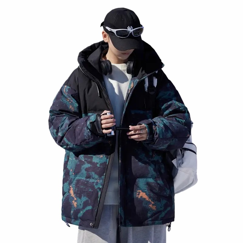 Men-Casual-Camouflage-Print-Pattern-Hooded-Windbreaker-Jacket