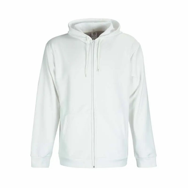 Men-Polar-Fleece-Solid-Drawstring-Full-Zip-Hoodies