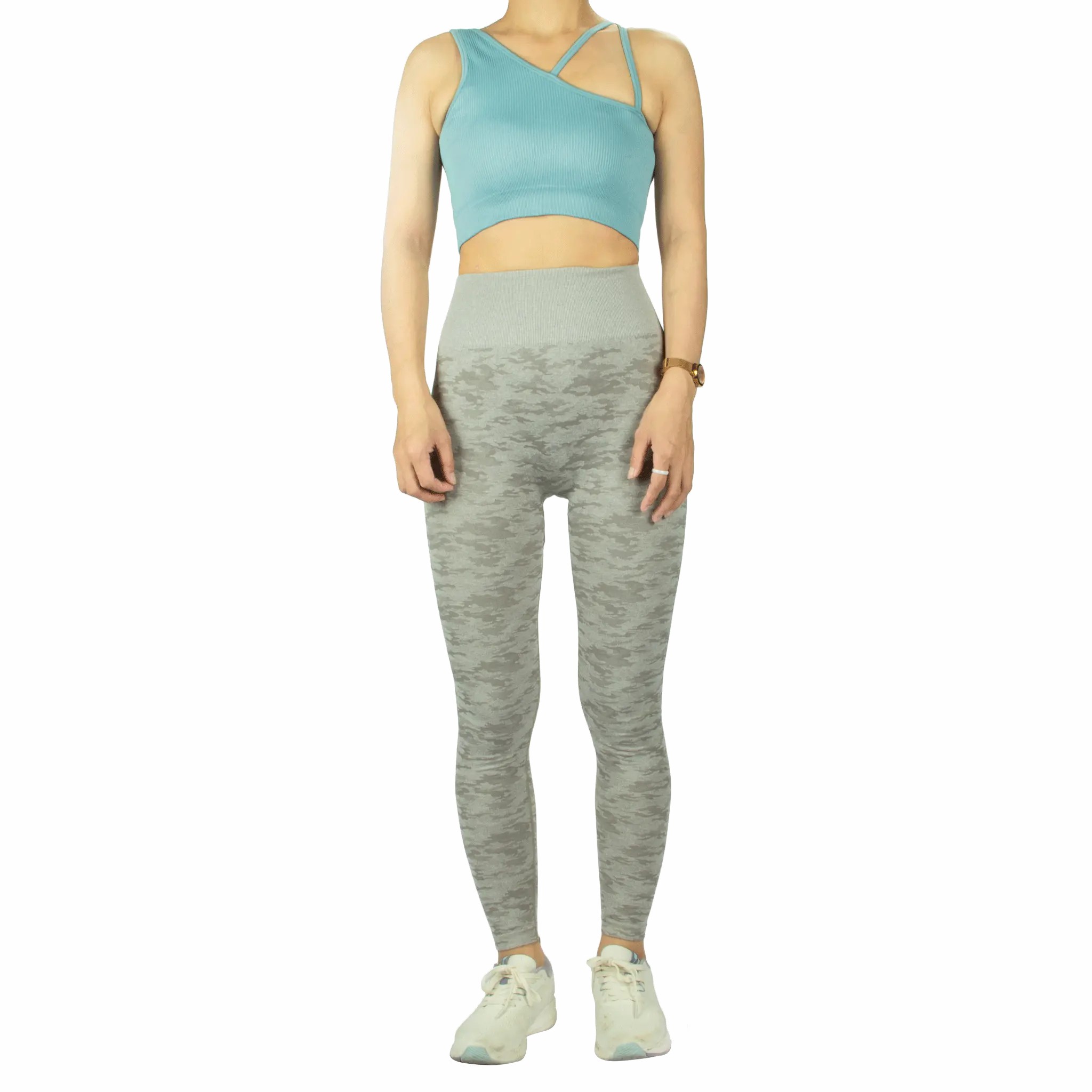 Dames-Camo-Hoge taille-Naadloos-geweven-yoga-leggings-broeken