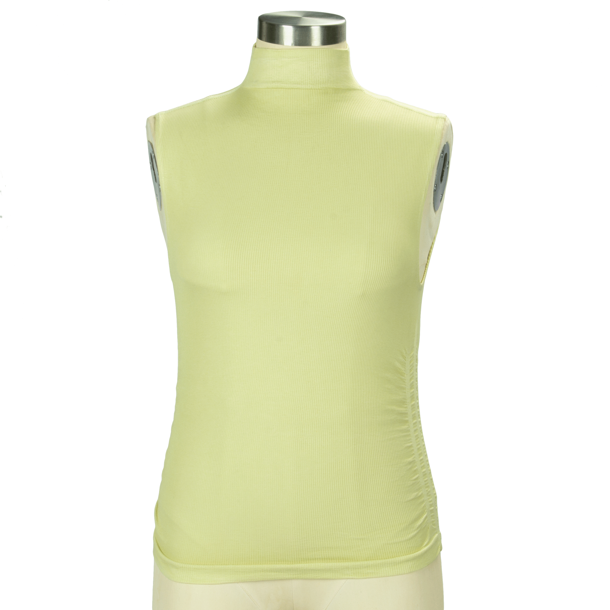 Pambabaeng Ribbed High-Neck Sleeveless Crop Top