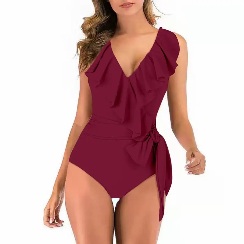 Vehivavy-Ruffle-One-Piece-Swimsuit-V-neck-Tummy-Control-Bathing-Wrap-Monokini-Swimwe-11